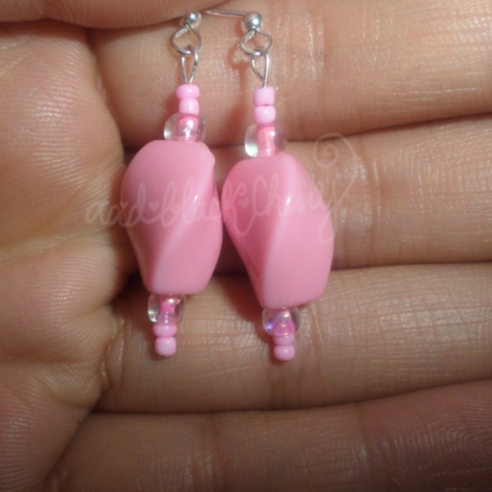 OOAK Strawberry Taffy Earrings